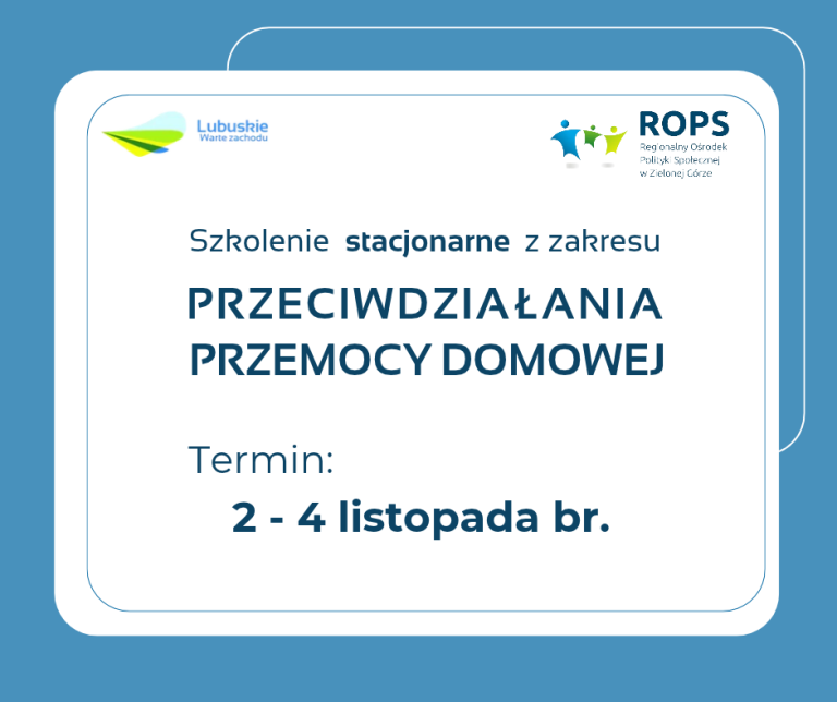 Nabór na 3-dniowe szkolenie z zakresu przeciwdziałania przemocy domowej