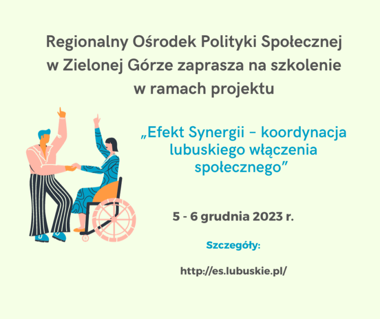 Zaproszenie na szkolenie dla kadry pracującej na co dzień z osobami z niepełnosprawnościami oraz ich opiekunami
